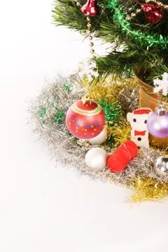 Decorated Christmas tree Stock Photos
