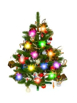 Decorated christmas tree Stock Photos