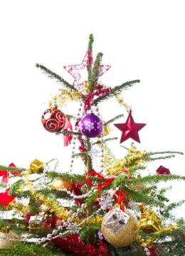 Decorated christmas tree Stock Photos