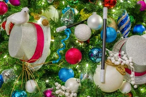Decorated Christmas tree Stock Photos