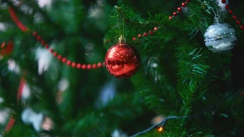 Decorated Christmas tree Stock Photos