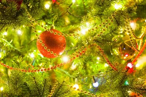 Decorated Christmas tree Stock Photos
