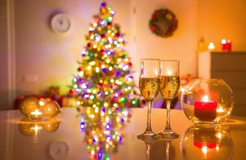 Decorated Christmas tree Stock Photos