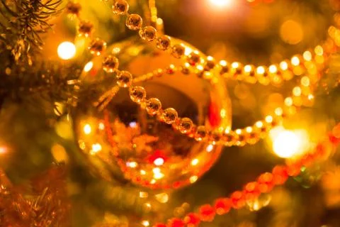 Decorated Christmas tree Stock Photos