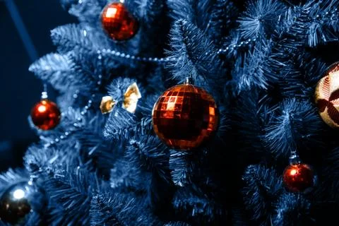 Decorated Christmas tree. Stock Photos