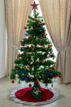 Decorated Christmas tree Stock Photos