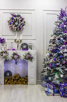 Decorated Christmas tree Stock Photos
