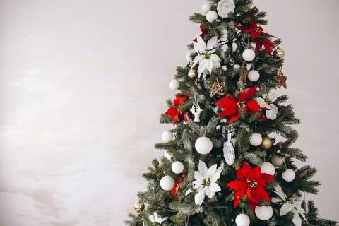 Decorated christmas tree Stock Photos