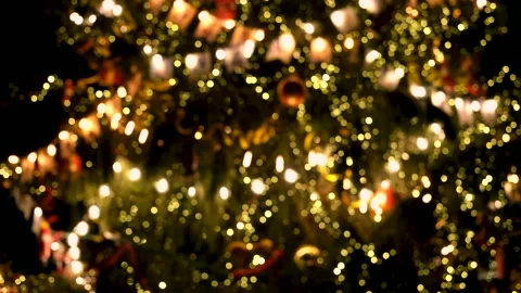 Decorated Christmas tree sparkles lights. Video stock 145452430