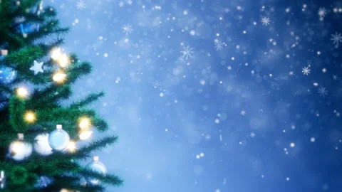 Decorated Christmas tree with sparkling light garland, balls and stars Stock Footage 119167249