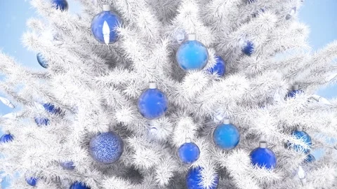 Decorated Christmas tree with sparkling light garland and balls Stock Footage 165856989