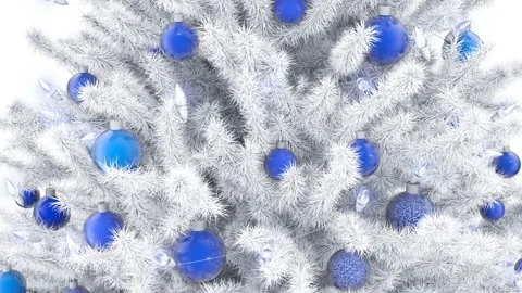 Decorated Christmas tree with sparkling light and balls Stock Footage 165917049