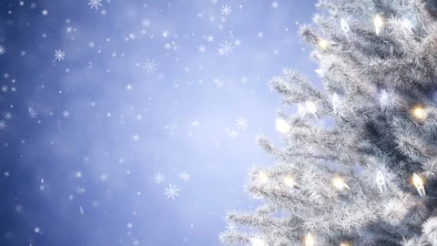 Decorated Christmas tree with sparkling light garland Stock Footage 254584185