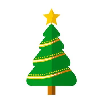 Decorated Christmas Tree Vector Illustration Stock Illustration