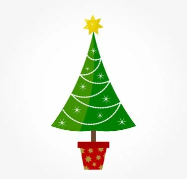 Decorated christmas tree. Vector illustration Stock Illustration