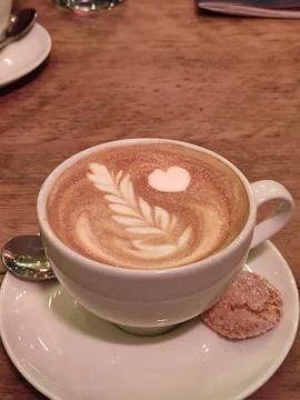 Decorated coffee in a cup Stock Photos
