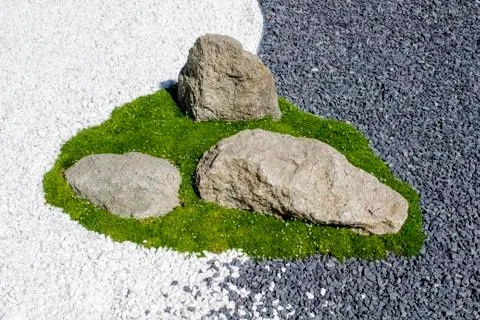 Decorated composition of stones Foto stock