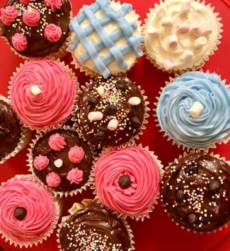 Decorated Cupcakes Stock Photos