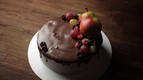 Decorated delicious cake 스톡 동영상 77921105