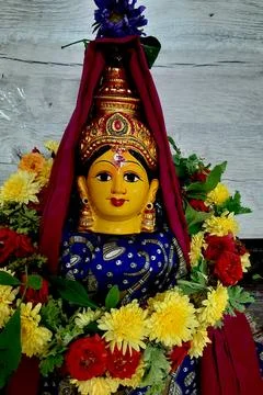 Decorated Devi Parvathi Idol Stock Photos