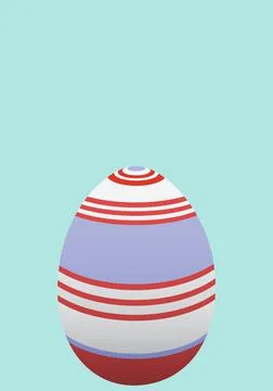 Decorated easter egg with copy space on blue background Illustrazione stock