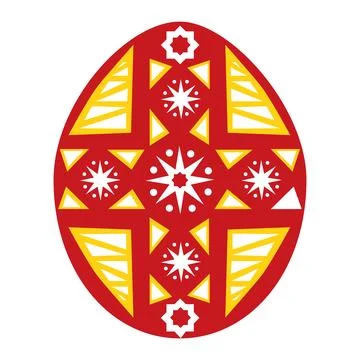 Decorated Easter Egg icon with colorful folk geometric ornaments Illustrazione stock