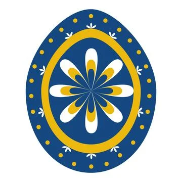 Decorated Easter Egg icon with colorful folk geometric ornaments Stockillustratie