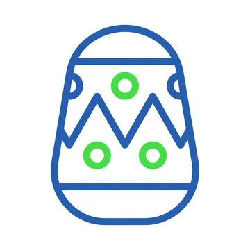 Decorated Easter Egg Icon.  Simple Easter Egg Design. Stock Illustration