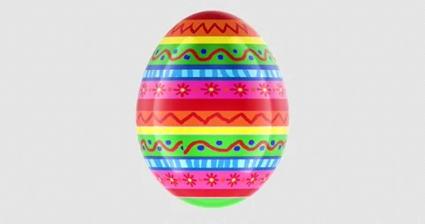 Decorated Easter egg, rotation animation seamlessly loopable. 3D rendering .. Stock Footage 332078622