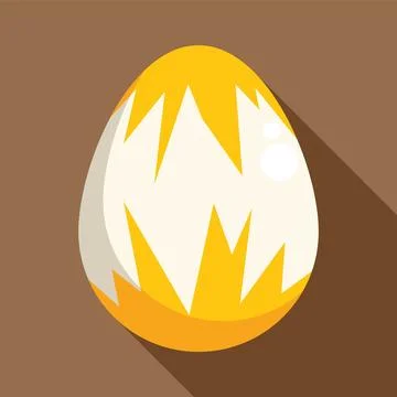 Decorated easter egg showing festive zigzag pattern in yellow and white Stock Illustration