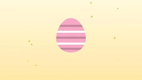 Decorated Easter egg spinning like 3D and showing two patterns with sparkle.. Stock Illustration