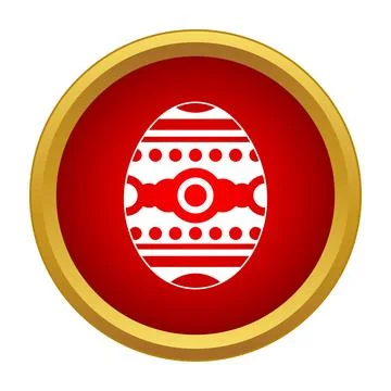 Decorated easter egg symbol on red and gold circle イラスト素材