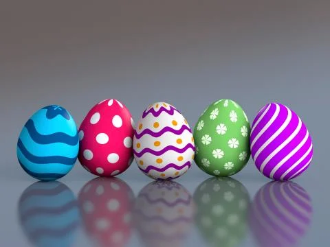 Decorated easter eggs Stock Illustration