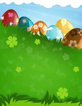 Decorated easter eggs Stock Illustration