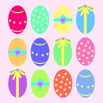 Decorated Easter Eggs Stock Illustration