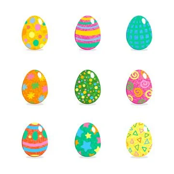 Decorated Easter Eggs Stock Illustration
