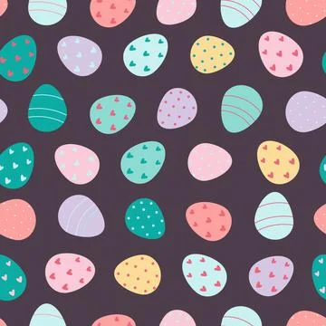 Decorated Easter eggs pattern. Easter background Illustrazione stock