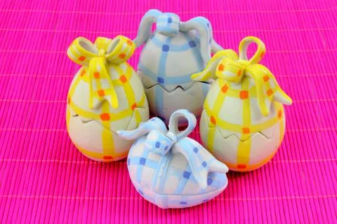 Decorated Easter eggs Stock Photos