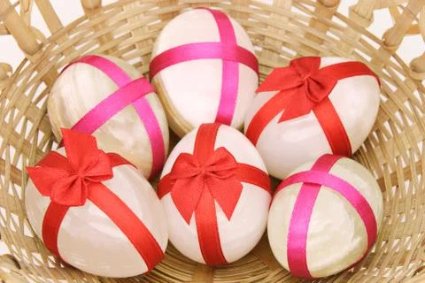 Decorated easter eggs Stock Photos