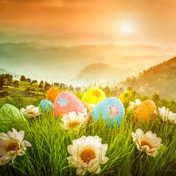 Decorated easter eggs 写真素材