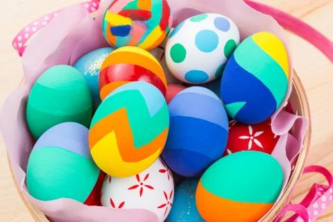 Decorated easter eggs Stock Photos