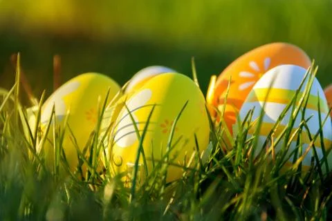 Decorated easter eggs Stock Photos