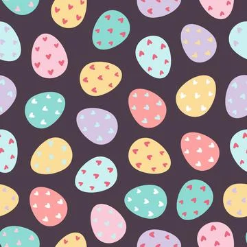 Decorated Easter eggs seamless pattern Stock Illustration
