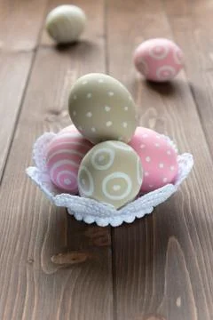 Decorated easter's eggs Stock Photos