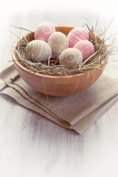Decorated easter's eggs Stock Photos