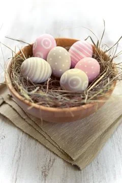 Decorated easter's eggs Stock Photos