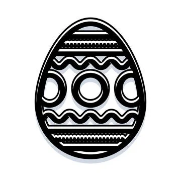 Decorated egg featuring tribal style pattern design Illustrazione stock
