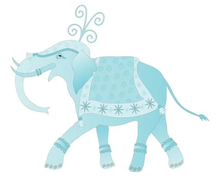 Decorated elephant Stock Illustration