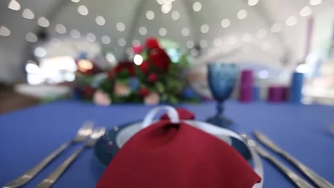 Decorated festive table Video stock 151474035