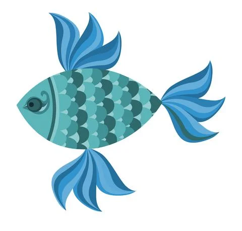 Decorated fish illustration Illustrazione stock